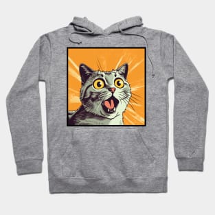 Shocked Cat Cartoon Vintage Cartoon Cat Crazy Hoodie